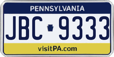 PA license plate JBC9333
