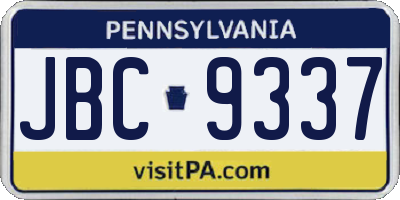 PA license plate JBC9337