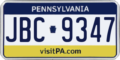 PA license plate JBC9347