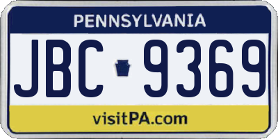 PA license plate JBC9369