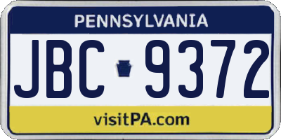 PA license plate JBC9372