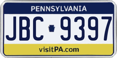 PA license plate JBC9397