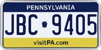 PA license plate JBC9405