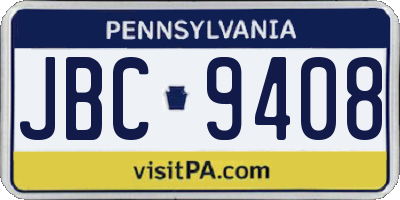 PA license plate JBC9408