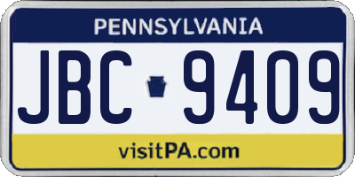 PA license plate JBC9409