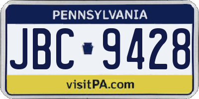 PA license plate JBC9428