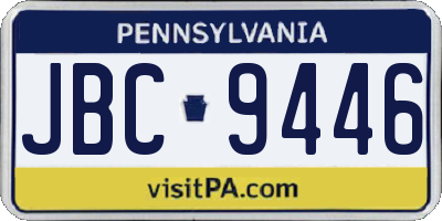 PA license plate JBC9446