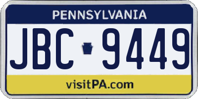 PA license plate JBC9449