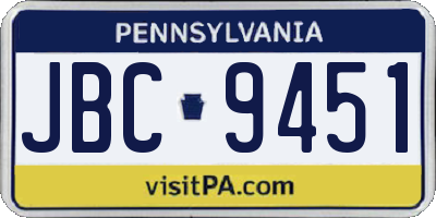 PA license plate JBC9451
