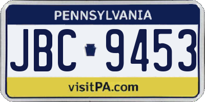 PA license plate JBC9453