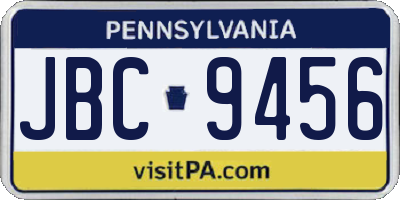 PA license plate JBC9456