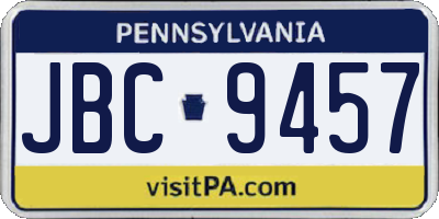PA license plate JBC9457
