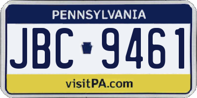 PA license plate JBC9461