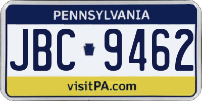 PA license plate JBC9462
