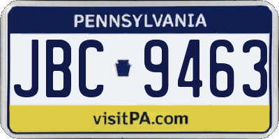 PA license plate JBC9463