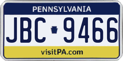 PA license plate JBC9466