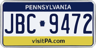 PA license plate JBC9472