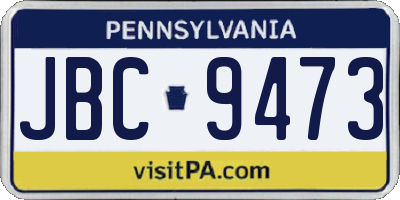 PA license plate JBC9473