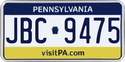 PA license plate JBC9475
