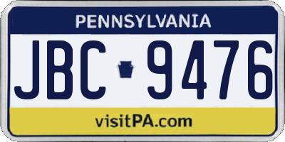 PA license plate JBC9476