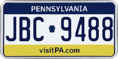 PA license plate JBC9488