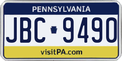 PA license plate JBC9490
