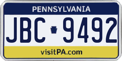 PA license plate JBC9492