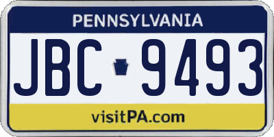 PA license plate JBC9493