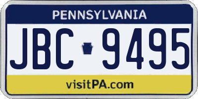 PA license plate JBC9495