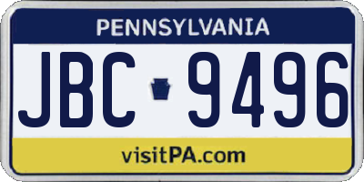 PA license plate JBC9496