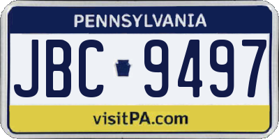 PA license plate JBC9497