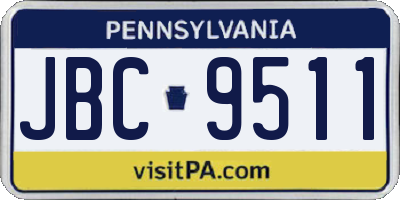 PA license plate JBC9511