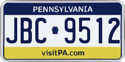 PA license plate JBC9512