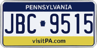 PA license plate JBC9515