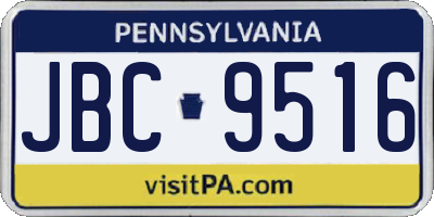 PA license plate JBC9516