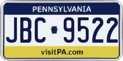 PA license plate JBC9522