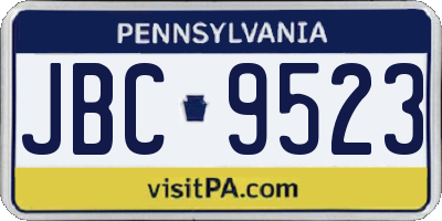 PA license plate JBC9523