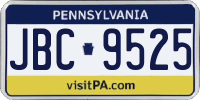 PA license plate JBC9525