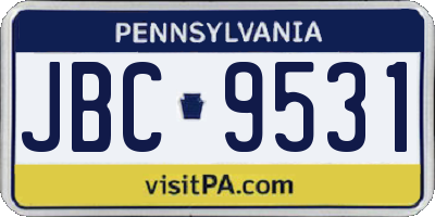 PA license plate JBC9531