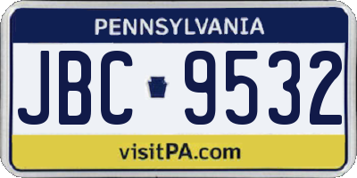 PA license plate JBC9532