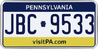 PA license plate JBC9533