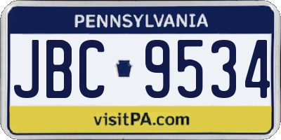 PA license plate JBC9534
