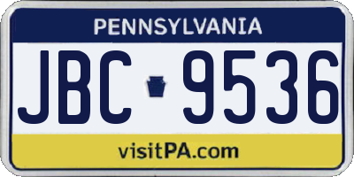 PA license plate JBC9536