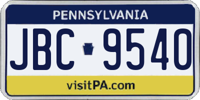 PA license plate JBC9540