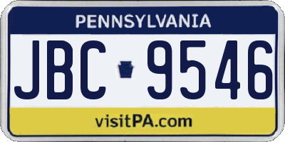 PA license plate JBC9546