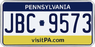 PA license plate JBC9573