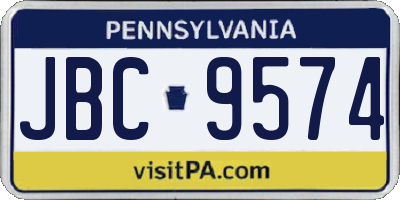 PA license plate JBC9574