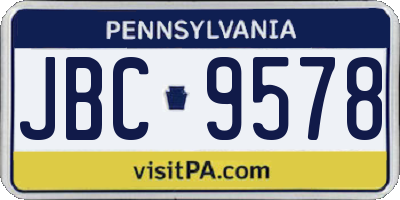 PA license plate JBC9578