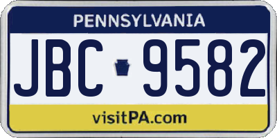 PA license plate JBC9582