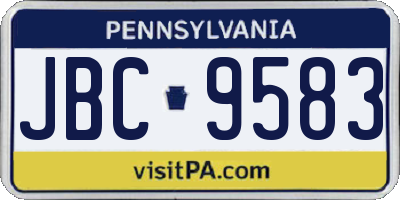 PA license plate JBC9583